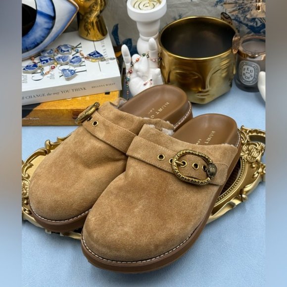 🆕 KURT GEIGER LONDON 🧿 NWOB Mayfair Casual Flat Mule, Medium Beige - Picture 6 of 13